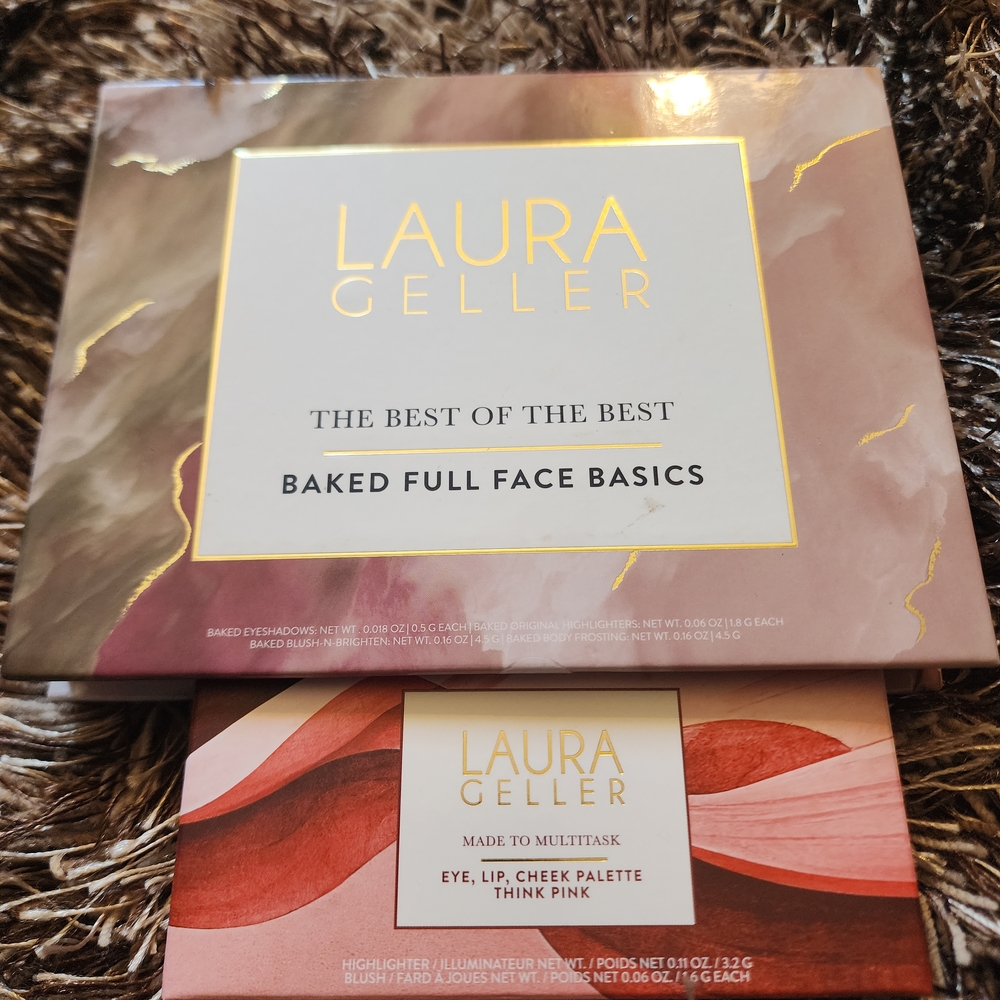 Laura Geller Baked Full Face Basics and Eye, Lip, Cheek Palette - Think Pink